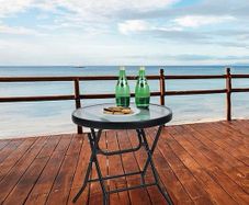 Folding Side Table, Foldable Coffee Table, Outdoor Garden Table, Small Round Patio Table - Transparent
