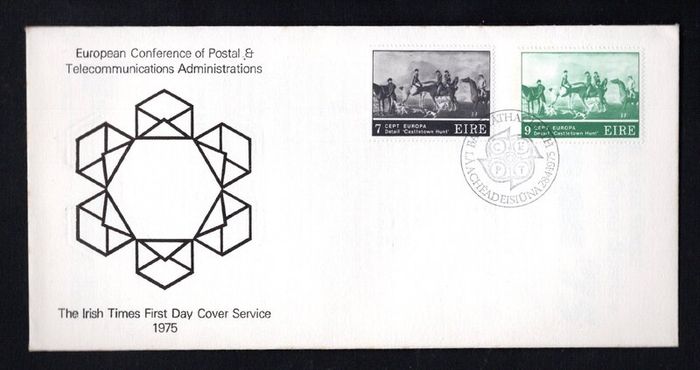 1975 Ireland Europa Paintings Commemorative Stamp Illustrated The Irish Times First Day Cover (FDC)