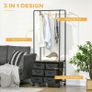 Industrial Hanging Clothes Rail, Clothes Rack with 6 Fabric Drawers, Open Wardrobe Organiser for Hallway, Bedroom and Closet, Rustic Brown Image 4
