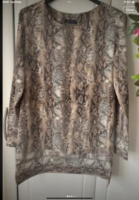 top savida animal print long tunic style top size 12