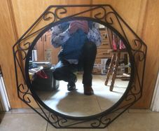 Cast iron style mirror