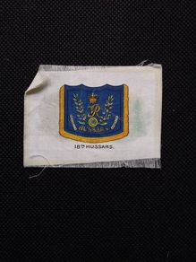 18th Hussars Regimental Flag : 1915 Cigarette Silk - WW1