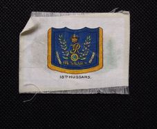 18th Hussars Regimental Flag : 1915 Cigarette Silk - WW1