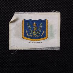 18th Hussars Regimental Flag : 1915 Cigarette Silk - WW1