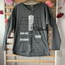 Bnwt Elie charcoal grey embelished top one size long sleeve top Image 2