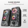 GXT 606 Javv RGB-Illuminated 2.0 PC Speakers, 12 W Peak Power, 3.5 mm Jack, Metal Grille, USB Powered Sound System, Speaker Set for Computer, Laptop, Mac Image 5