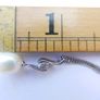 Sterling Silver 925 Freshwater Pearl & Cubic Zircon Pear Pendant length 16" / 3,96g Image 10
