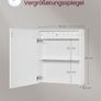 LED Bathroom Mirror Cabinet with Storage White, 50x60 cm, Defogging, Magnifying Mirror, USB & Power Outlets Image 4