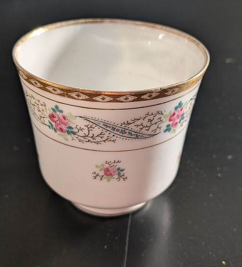Antique G.D. & Co Limoges France Floral Porcelain Cup with Gilt Trim
