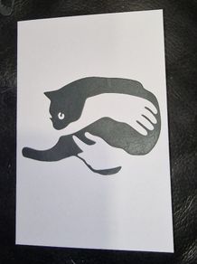 Cat Cuddle in Arms Blank Greeting Card