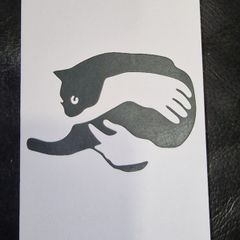 Cat Cuddle in Arms Blank Greeting Card