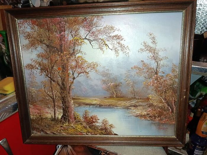 Landscape painting on canvas signed