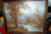 Landscape painting on canvas signed