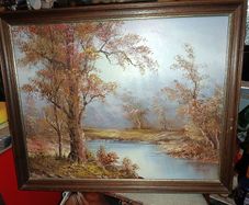 Landscape painting on canvas signed