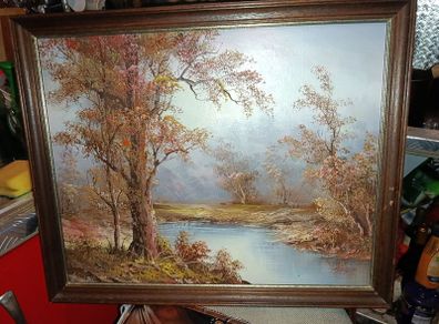 Landscape painting on canvas signed