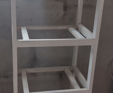 Wooden white shelf rack ( no baskets incl)