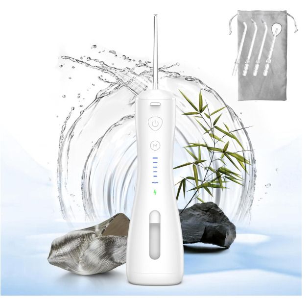 Water Flosser, Cordless, 6 Modes & IPX7 Waterproof Rechargeable Oral Irrigator Water Teeth Cleaner Floss Pick