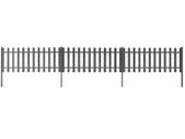 Picket Fence with Posts 3 pcs WPC 600x60 cm