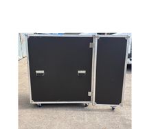 Large black plywood equipment flight case