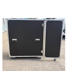 Large black plywood equipment flight case