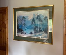Large gilt framed landscape painting