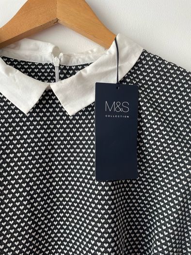 M&S Collection ladies black mix top plus size new