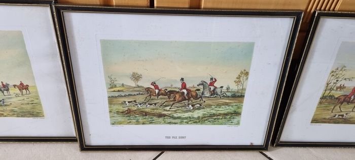 Set 4 19thC Hunting Prints