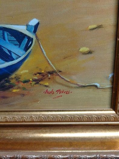 Can post! Vintage Framed Coastal Sunset Print ("A. Peters")