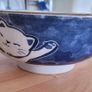 Lovely white/blue bowl with cat motif Image 2