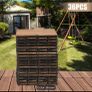 3 Boxes of Hardwood Interlocking patio deck tiles, 36 pcs each Image 4