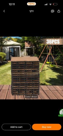 3 Boxes of Hardwood Interlocking patio deck tiles, 36 pcs each