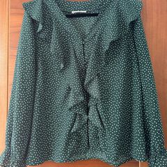 Green polka dot top