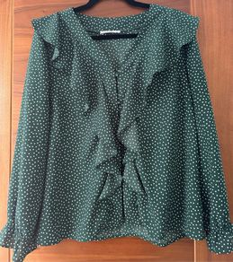 Green polka dot top