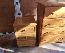 Set of 2 Wooden Finish Chest of Drawers