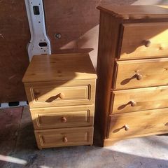Set of 2 Wooden Finish Chest of Drawers