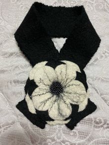 Scarf - Handfelted with Corsage