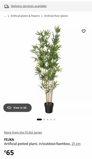 Artificial bamboo plant + vase