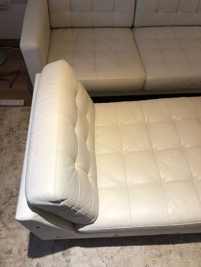 IKEA Landskrona Chaise longue, add-on unit, beige leather