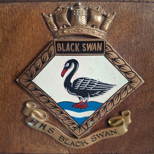 Handmade HMS Black Swan Royal Navy Crest Box