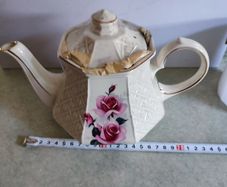 Vintage James Sadler Octagonal Lattice Teapot / English Garden Design