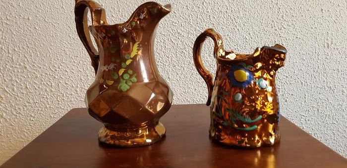 Two Antique Lustre Jugs Victorian