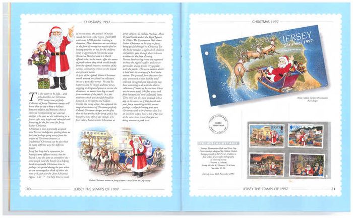 1997 Jersey (Channel Islands) Stamp Year Book (softback) issued by Jersey Post with 14 images of contents