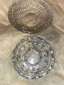 Crystal glass ash tray duo set