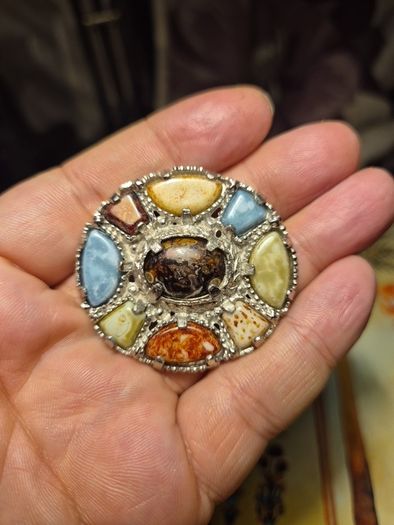 Vintage Celtic Stones Brooch