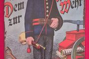 Vintage fire service german. , vintage style metal sign .