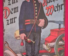Vintage fire service german. , vintage style metal sign .