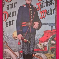 Vintage fire service german. , vintage style metal sign .