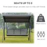 3 Seater Garden Swing Bench with Canopy Image 7