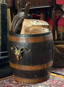 Antique Coopered Log Bin