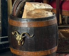 Antique Coopered Log Bin